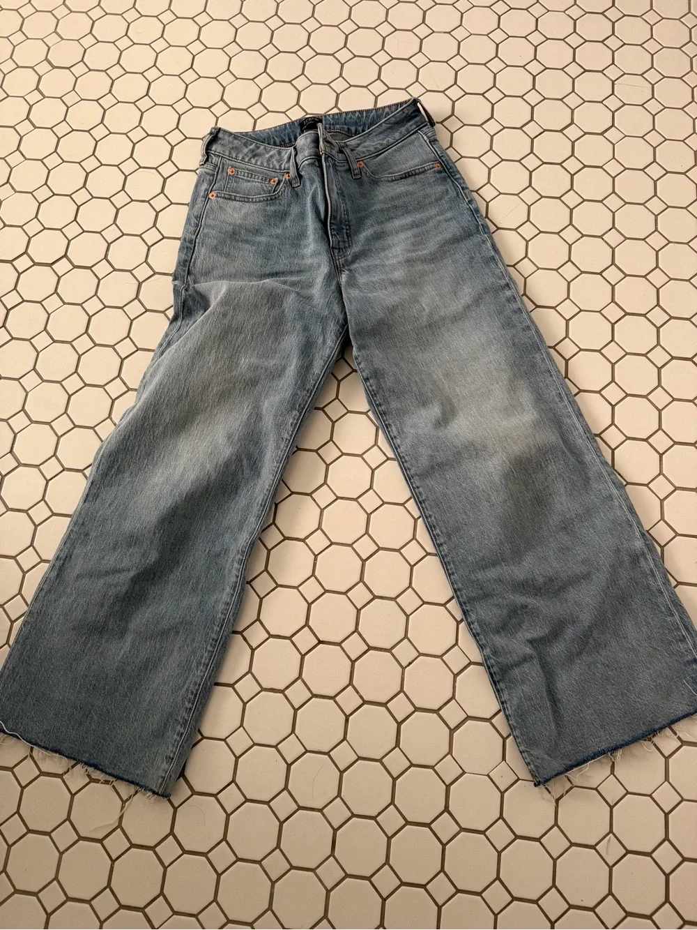 J crWide-Leg Light Blue Denim Jeans